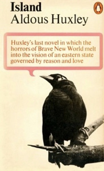 The cover of Aldous Huxley's novel Island which shows a myna bird